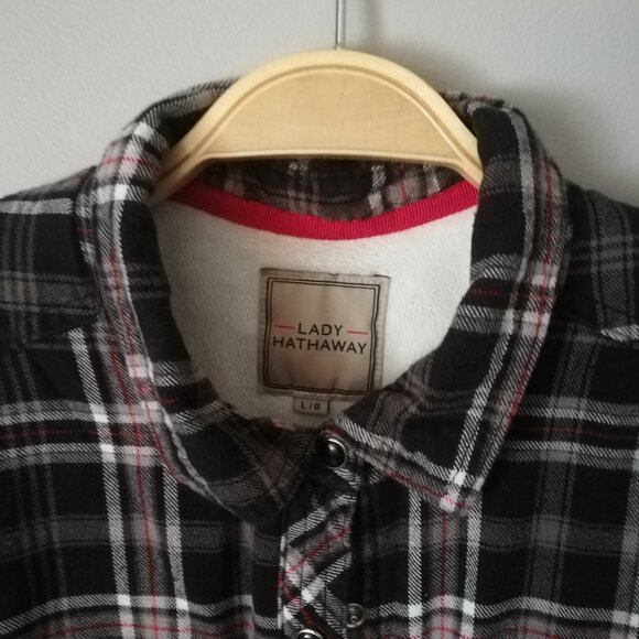 Lady Hathaway Checkered Lined Warm Shirt Size L - Picture 7 of 10